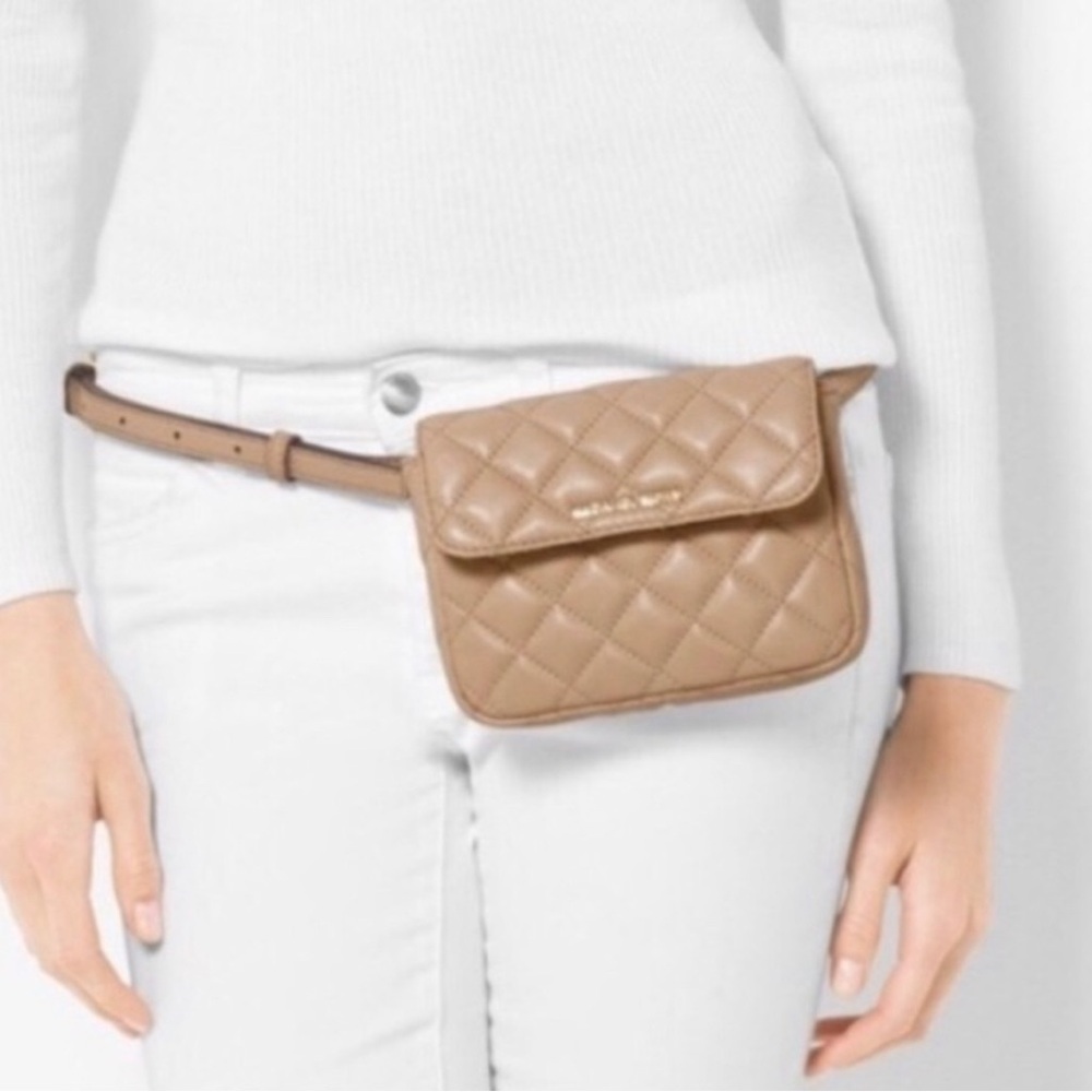 Michael Kors Quilted Tan Belt Bag
